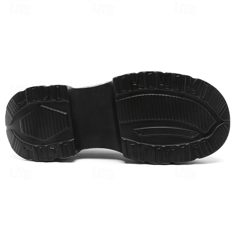 Pantofi Oxford cu platformă gotică pentru bărbați, cu flăcări – pantofi cu talpă groasă în stil punk pentru cosplay, Halloween și streetwear 2026 - $99.99 –P10