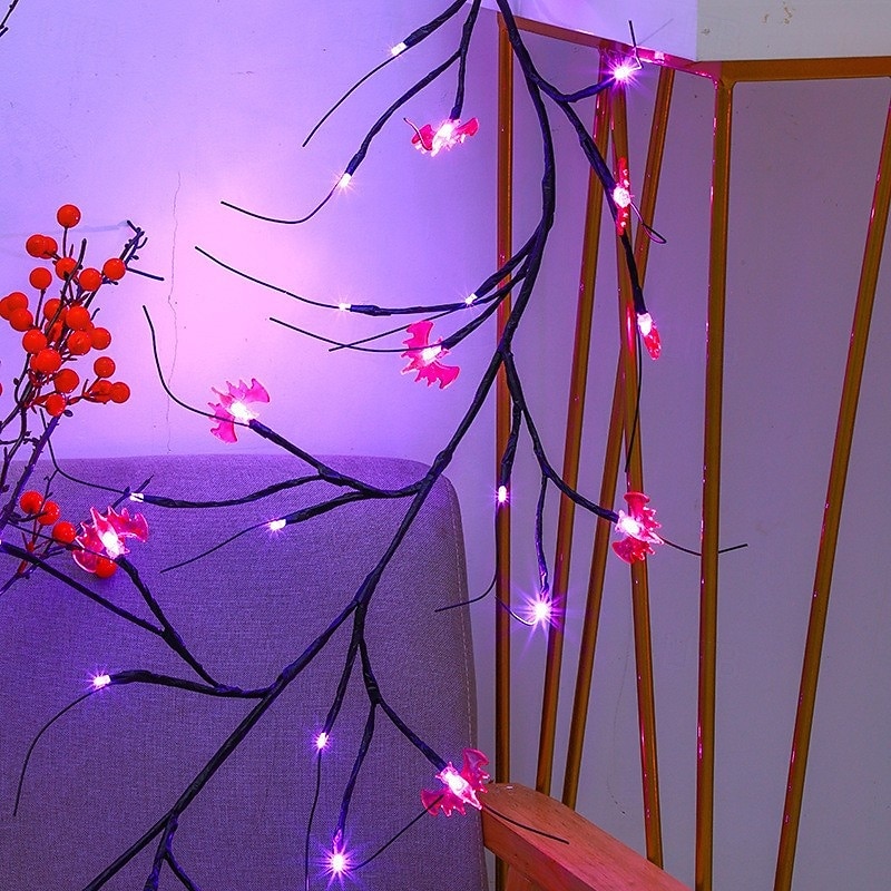 LED Halloween Decorative Branch Lights with Bat Pumpkin Vine Design Battery Operated Festival Atmosphere Lighting for Bar, Party, Indoor & Outdoor Decor 2026 - $26.99 –P1
