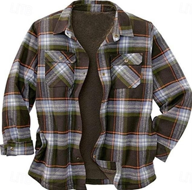 Per uomo Plaid Camicia di flanella Sopracamicia Manica Lunga Camicia Collo ripiegato Streetwear Quotidiano Stampa Giallo Chiaro Rosso+Grigio+Nero Nero + grigio scuro + blu navy Blu Arancione Bottonato del 2025 a $9.99 –P6