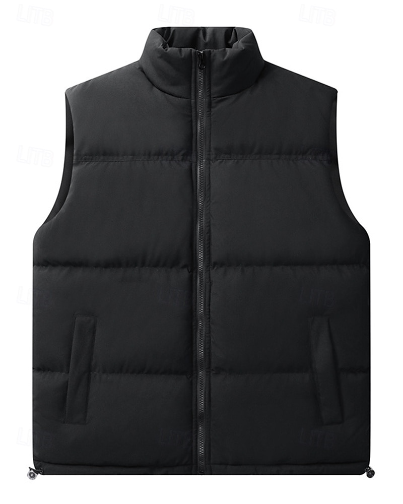 Herren Fleeceweste Ärmellos Weste Außen Thermowarm Winter Vollreißverschluss Polyester Patchwork Schwarz Weiß Rosa Jagd Angeln Klettern 2025 - $31.99 –P5