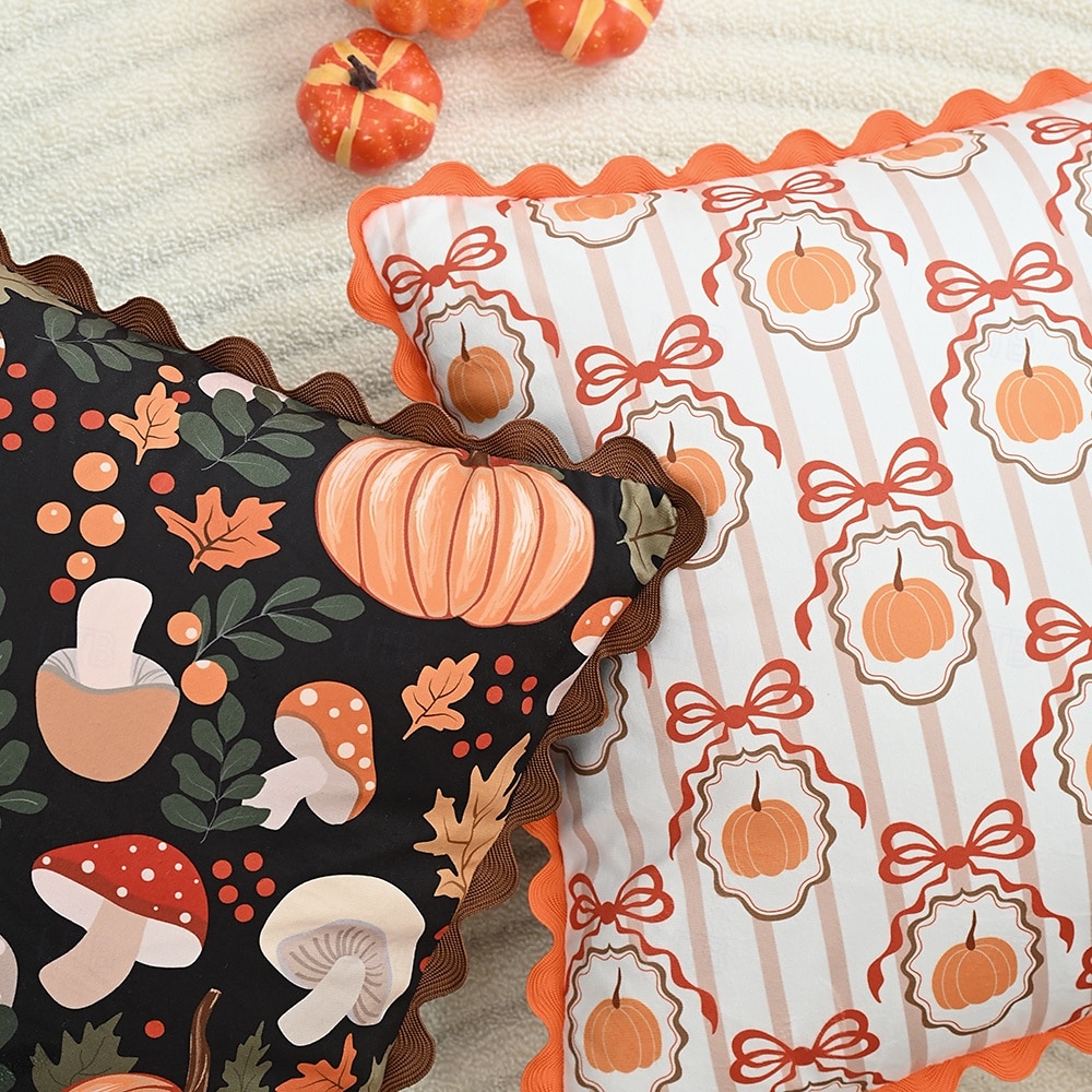 1 stk. halloween putetrekk, gresskar geometrisk uformelt firkantet glidelås tradisjonell klassisk 2025 - $15.99 –P8