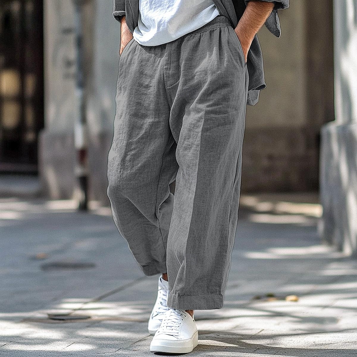 Per uomo Pantaloni di Lino Pantaloni Pantaloni Estivi Elastico in vita Gamba Dritta Semplice Comodità Traspirante Lunghezza intera Casuale Quotidiano Ferie Vacanza Moda Marrone Verde Inelastico del 2025 a $23.99 –P7