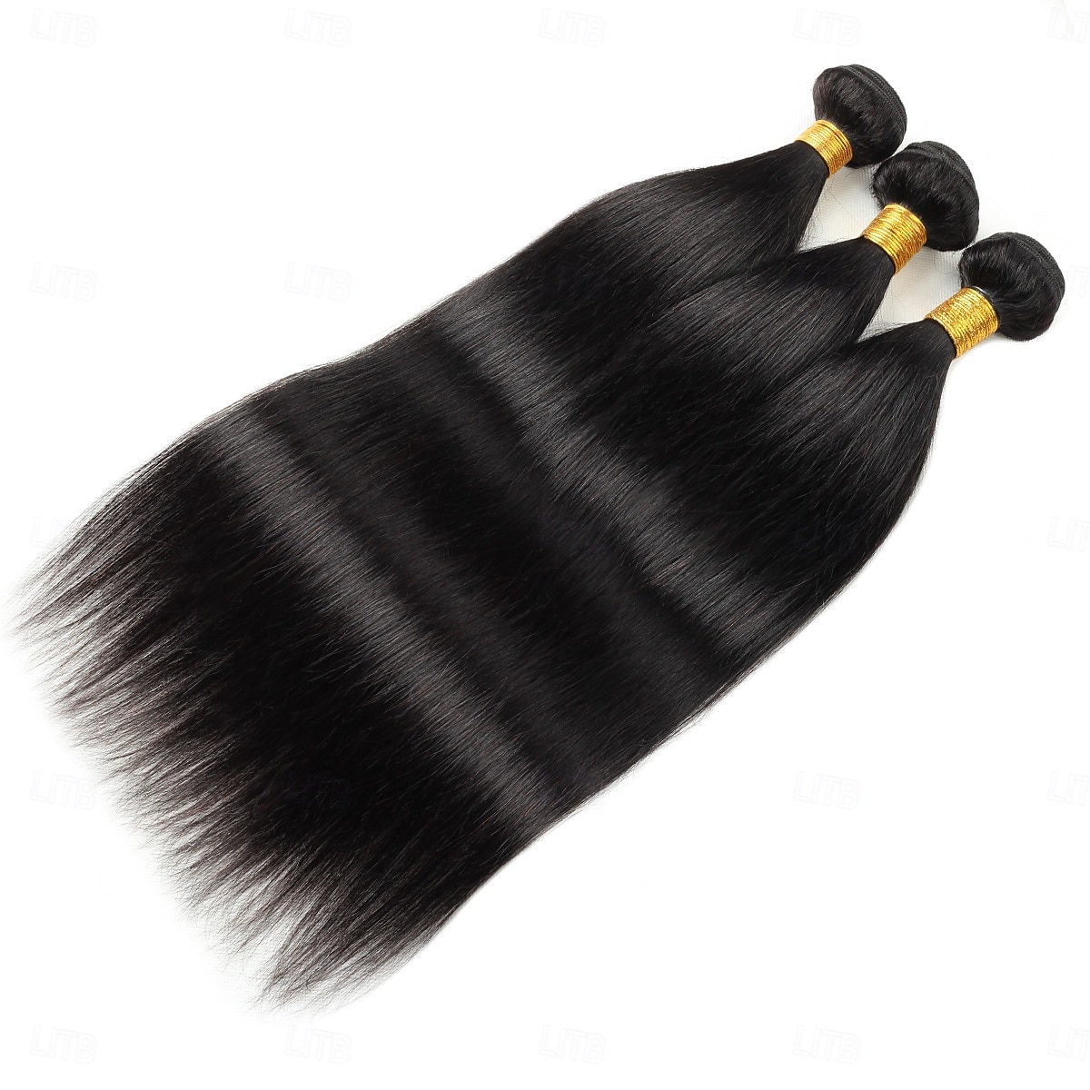Extensions de cheveux humains raides, lot de 3 mèches avec fermeture en dentelle 4x4, 25,4 à 71,1 cm, pour femmes noires de 2025 ? $212.29 –P3