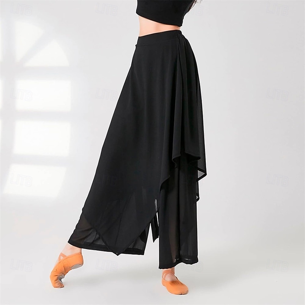 leggings com saia para mulheres, calças de ioga, leggings elásticas para dança de balé, meia-calça de chiffon com saia para balé latino, salsa e tango de 2025 por $25.99 –P14
