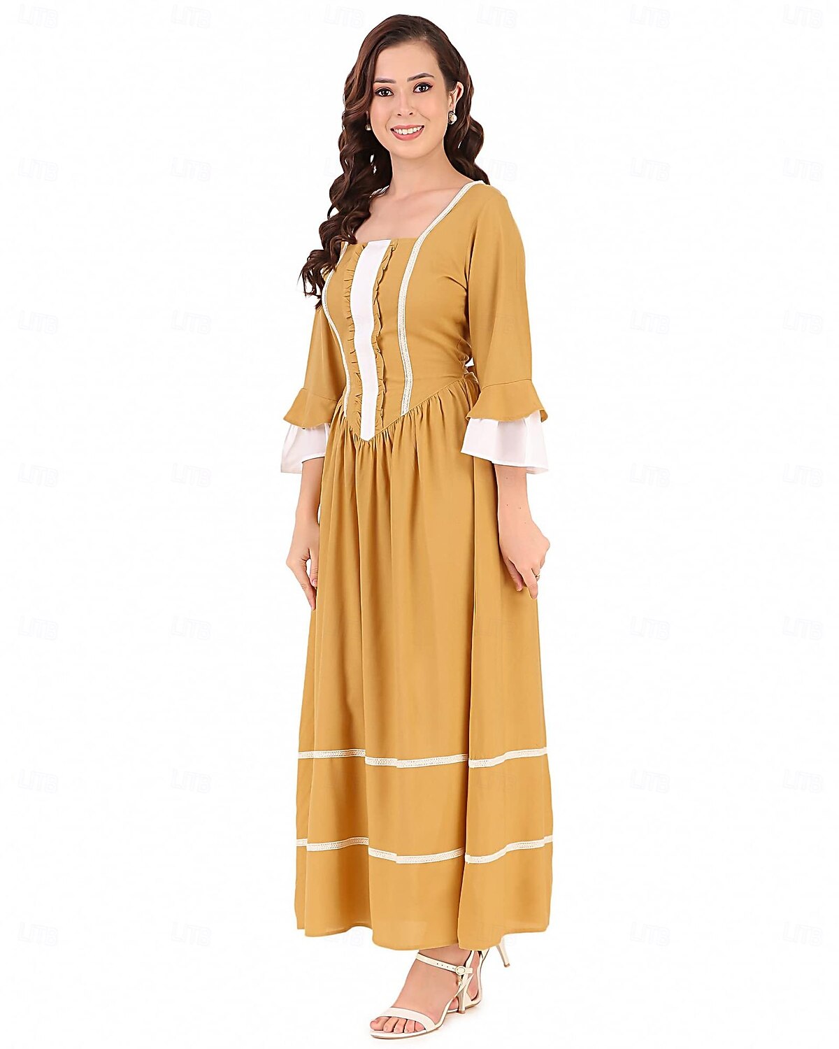 A 250-a aniversare a SUA secolul al 19-lea Anii 1800 Rochie de prerie Fata de la tara Fata Pionier Colonial Pionier Războiul Revoluționar Costume de fancy Pentru femei Halloween Carnaval 4 iulie 2026 - $42.99 –P8