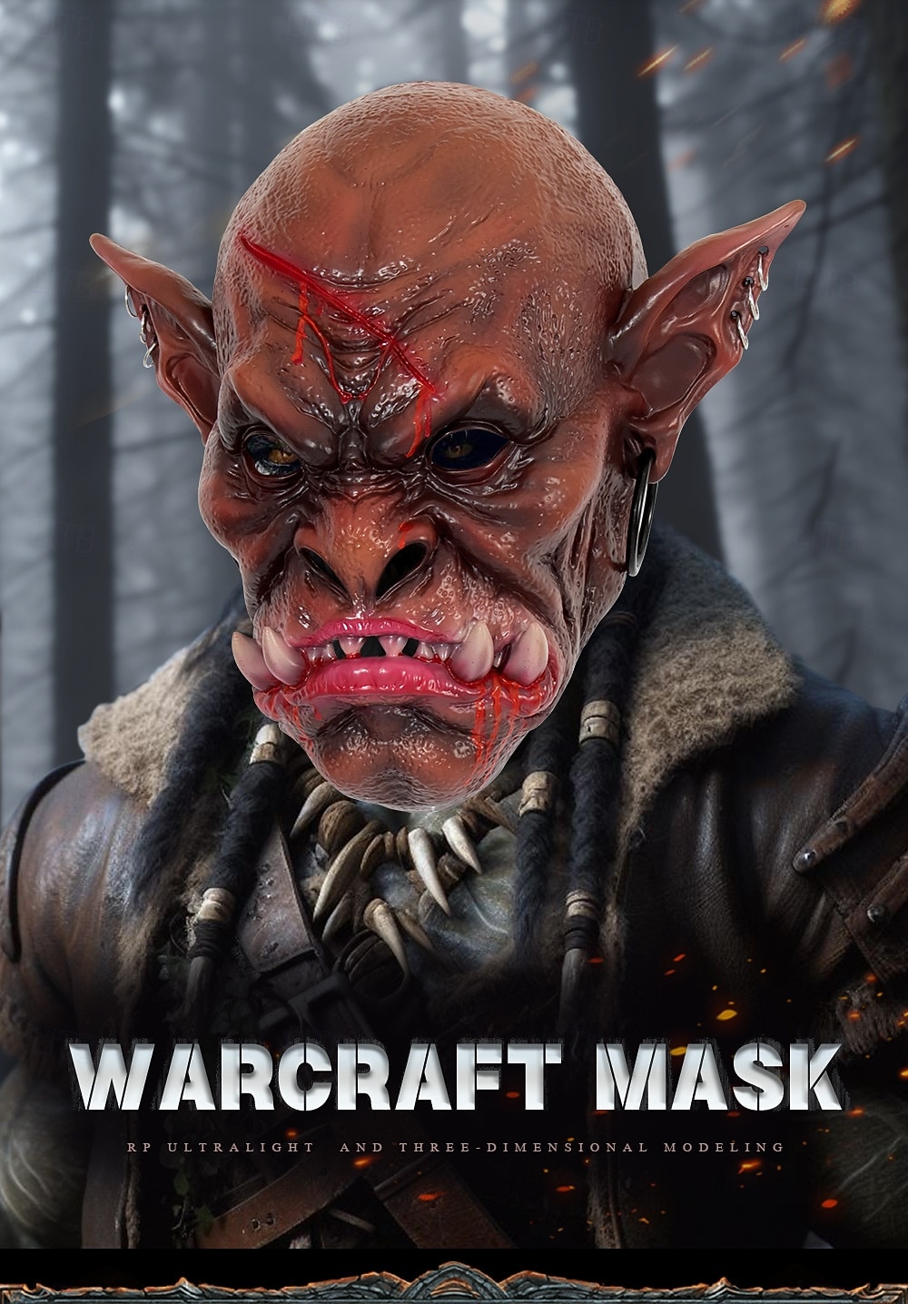 Szörnyek Ördög Ork Halloween Maszk Reális maszk Horror Félelmetes Teljes fej Felnőttek Férfi Mindszentek napja Farsang Teljesítmény Parti Egyszerű Halloween jelmezek Kiöltözik 2025 - $30.99 –P1