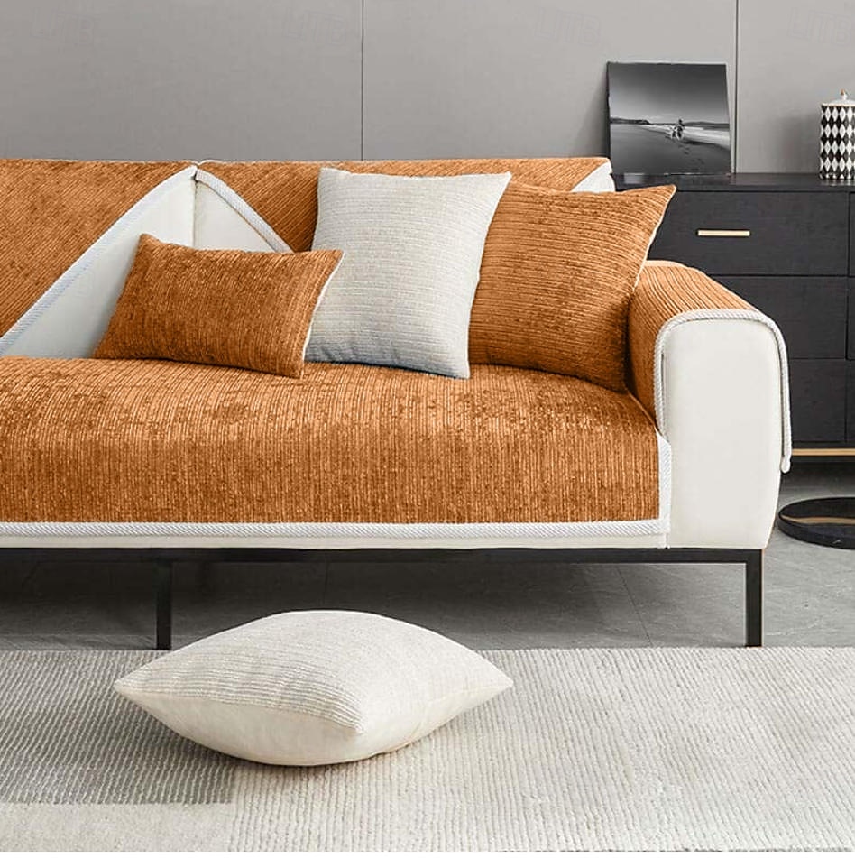Waterproof Antimicrobial Simple Chenille Fabric Anti-scratch Couch Cover 2025 - $38.99 –P11