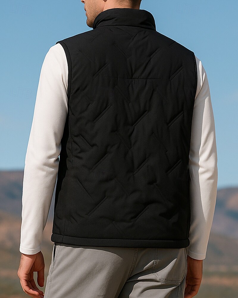 Per uomo Gilet imbottito Gilet termico Senza Maniche Gilet Esterno Calore Termico Inverno Cerniera Tasca Poliestere Nero Bianco Caccia Pesca Arrampicata del 2025 a $42.99 –P2