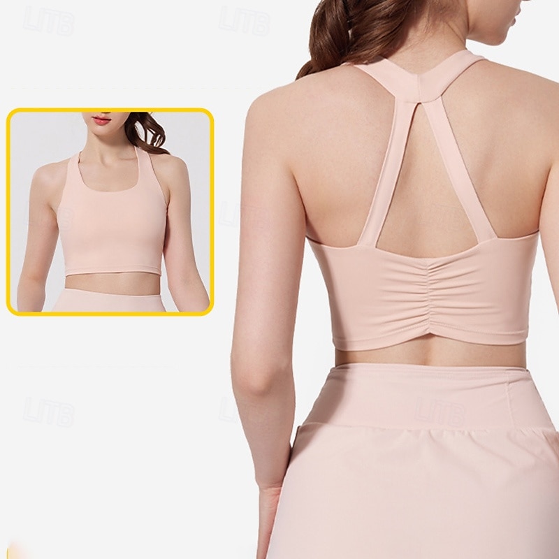Femmes Débardeurs d'entraînement Soutien-Gorges de Sport Sous-vêtement Séchage Rapide Supports élevés Respirant Sans-Fil Rembourré Couleur Unie / Unie Sport Tenues de Sport Noir Jaune Salle de sport de 2025 ? $22.99 –P1