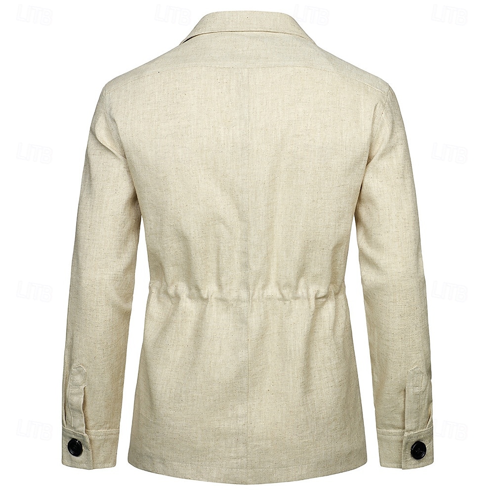 Per uomo Giacca Leggera Blazer 100% lino Scuola Formale Vacanza Elegante Vintage Estate Primavera Lino Tinta unica Tasca Delicato sulla Pelle Comodo Monopetto Un Bottone Bottone frontale Giacca del 2025 a $55.99 –P9