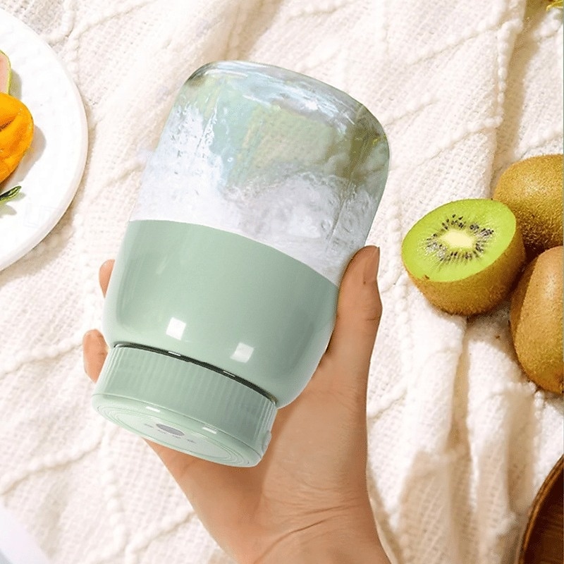 BPA-freier elektrischer Zitrusentsafter mit Strohhalm, zwei Deckeln, tragbarer Mixer, großer kabelloser Entsafterbecher, multifunktionaler Frischsaftbereiter für Smoothies und Shakes 2025 - $30.99 –P4