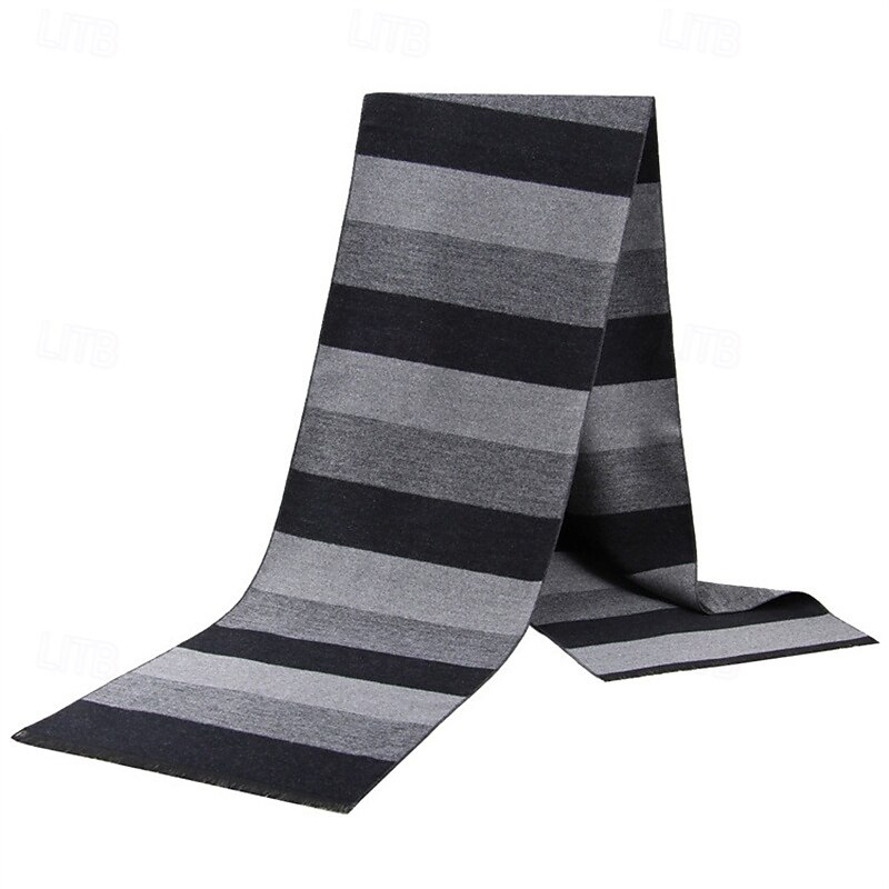 Damen Rechteckiger Schal Straße Täglich Date Gris Blau Schal Farbblock Gestreift 2025 - $19.99 –P10