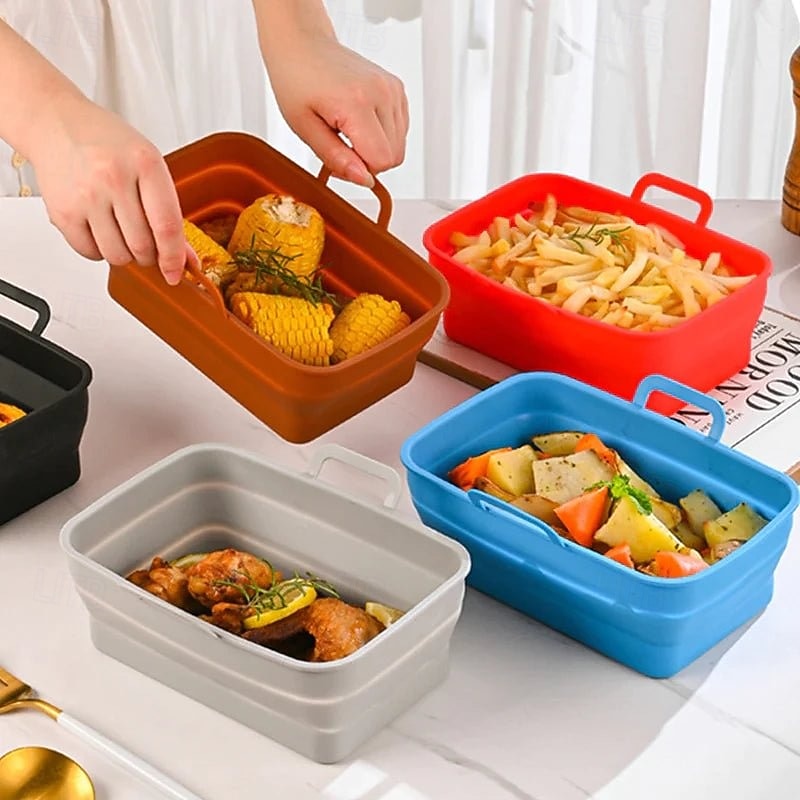Foldable Air Fryer Silicone Baking Tray Reusable Non Stick Heat Resistant Kitchen Mat for Cooking Roasting Grilling Dishwasher Safe Accessory for Home Baking Use 2025 - $21.99 –P13