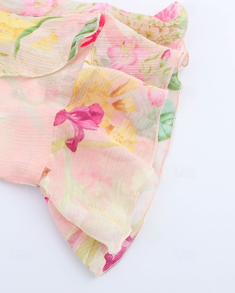 Dame Skjorte Bluse Blomsternål i krystall Stilfull Moderne Langermet V-hals Vanlige topper Ferie Ut på byen Trykt mønster Rosa Høst 2025 - $28.99 –P7