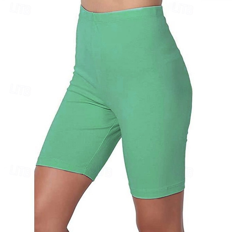 Dam Shorts Damasker Streetwear Ledigt Knelängd Hög midja Slät Elastisk midja Mateial som andas Elastisk Semester Gata Dagliga kläder Vin Svart Vit Rosa Sommar Normal 2025 - $11.99 –P14