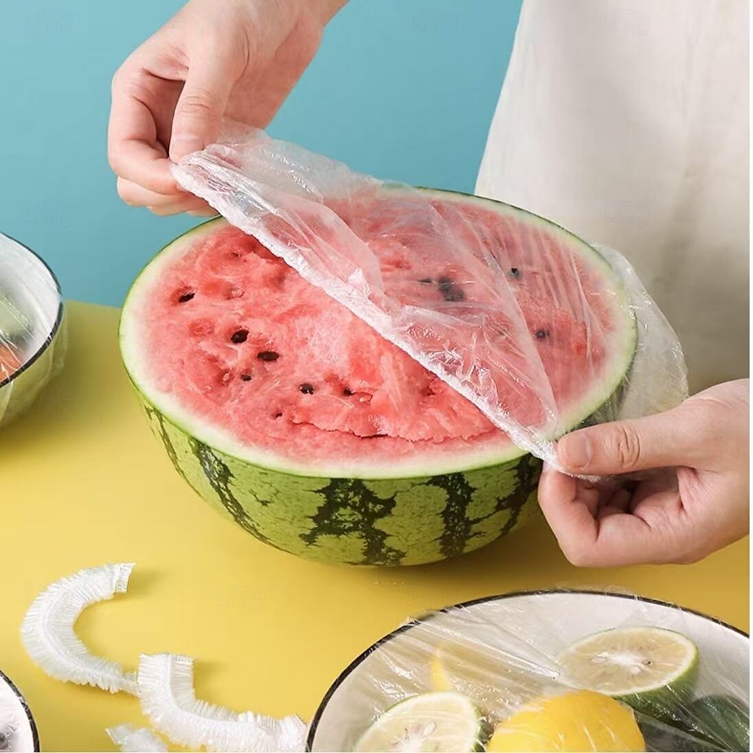 100PCS Reusable Elastic Food Storage Covers, Transparent Stretchable Plastic Bowl and Plate Lids, Airtight Seal Wraps, No Odor, Ideal Alternative to Foil and Cling Film for Kitchen Use 2025 - $6.49 –P8