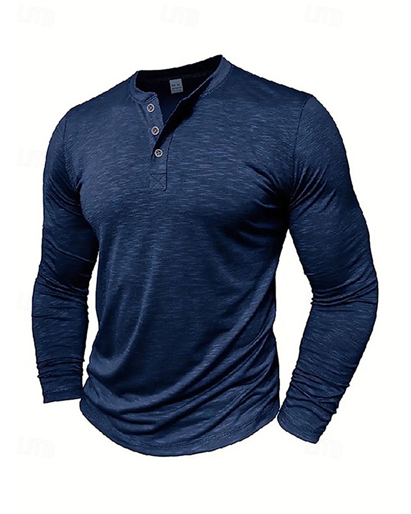 Per uomo Camicia da escursionismo cima dell'escursionismo Camicia Henley Manica Lunga Maglietta Top Esterno Leggero Traspirante Zip a un quarto Poliestere Nero Bianco Blu marino Tennis Golf Corsa del 2025 a $19.99 –P11