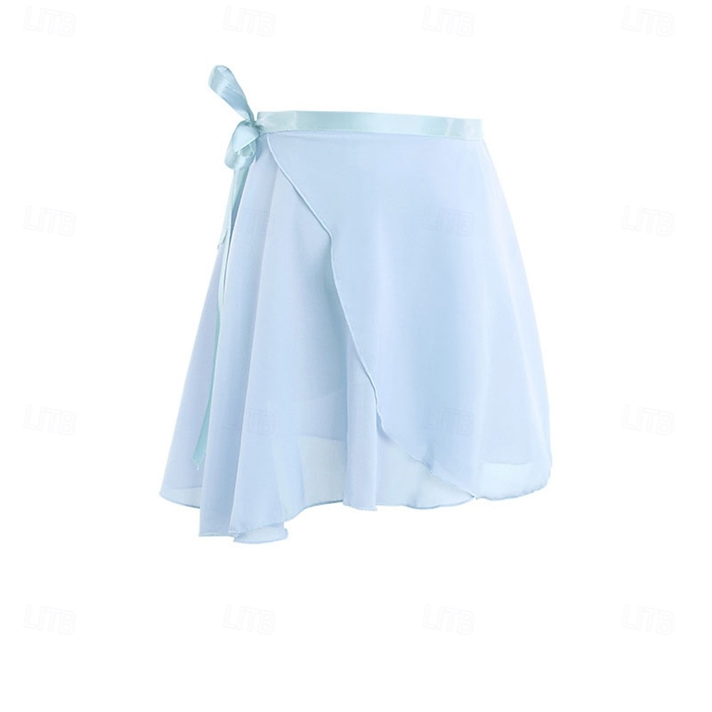 Volwassen balletdansrok, elastische taille chiffon halve rok met lintstrik, ideaal voor de training &balletopleiding 2025 - $19.49 –P15