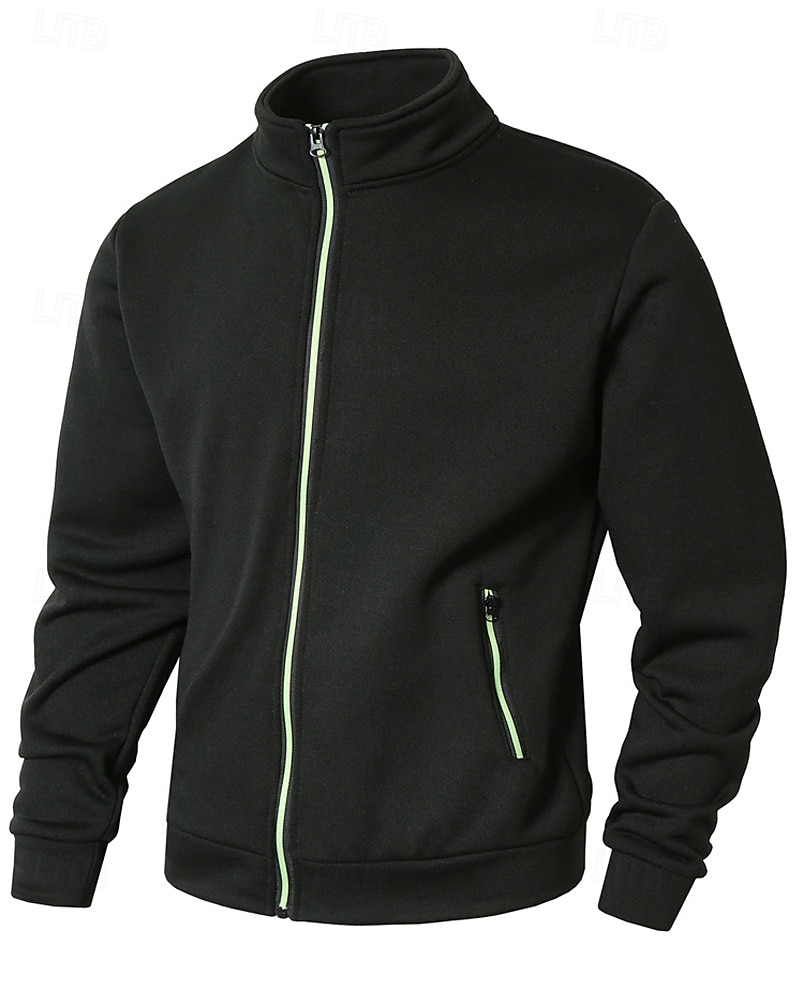 Pánské Mikina Celorozepínací mikina Černá Armádní zelená Námořnická modř Světle šedá Tmavě šedá Stojáček Bez vzoru Kapsy Sporty a outdoor Denní Dovolená Polyester Šik ven Základní Na běžné nošení 2025 - $27.99 –P11