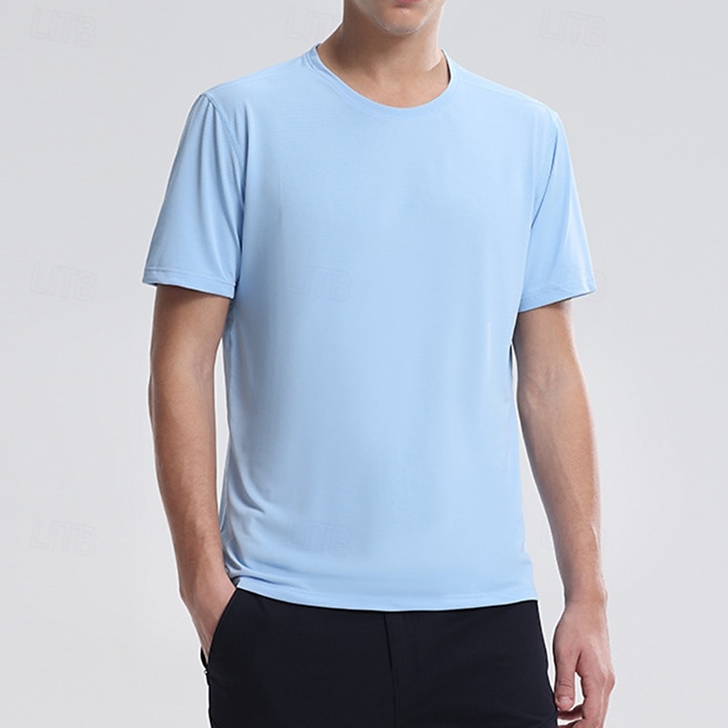 Hombre Camiseta de rendimiento Camiseta deportiva Manga Corta Cuello Barco Camiseta Al aire libre Secado rápido Ligero Reductor del Sudor Transpirable Poliéster Negro Blanco Rojo Tenis Golf Corriendo 2025 - $15.99 –P8