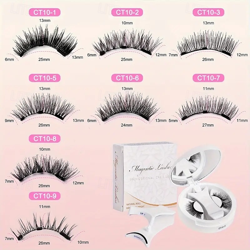 Cils magnétiques souples, boîte tout-en-un, kit de cils magnétiques réutilisables avec applicateur, aspect naturel, cils de chat légers, poils duveteux, faux cils doux pour un usage quotidien, outils de 2025 ? $10.99 –P19