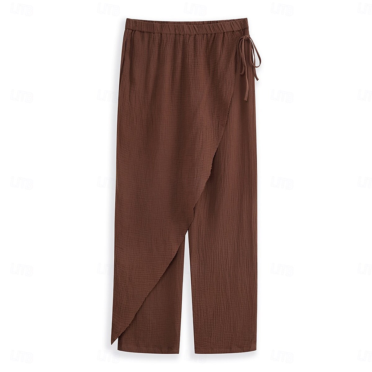 Homme Pantalons en Lin Pantalons Pantalon d'été Taille Élastique Cordon de serrage Jambe Droite Uni Confort Respirant Longueur complète Extérieur Occasionnel Quotidien Vacances Mode Blanche Marron de 2025 ? $27.99 –P5