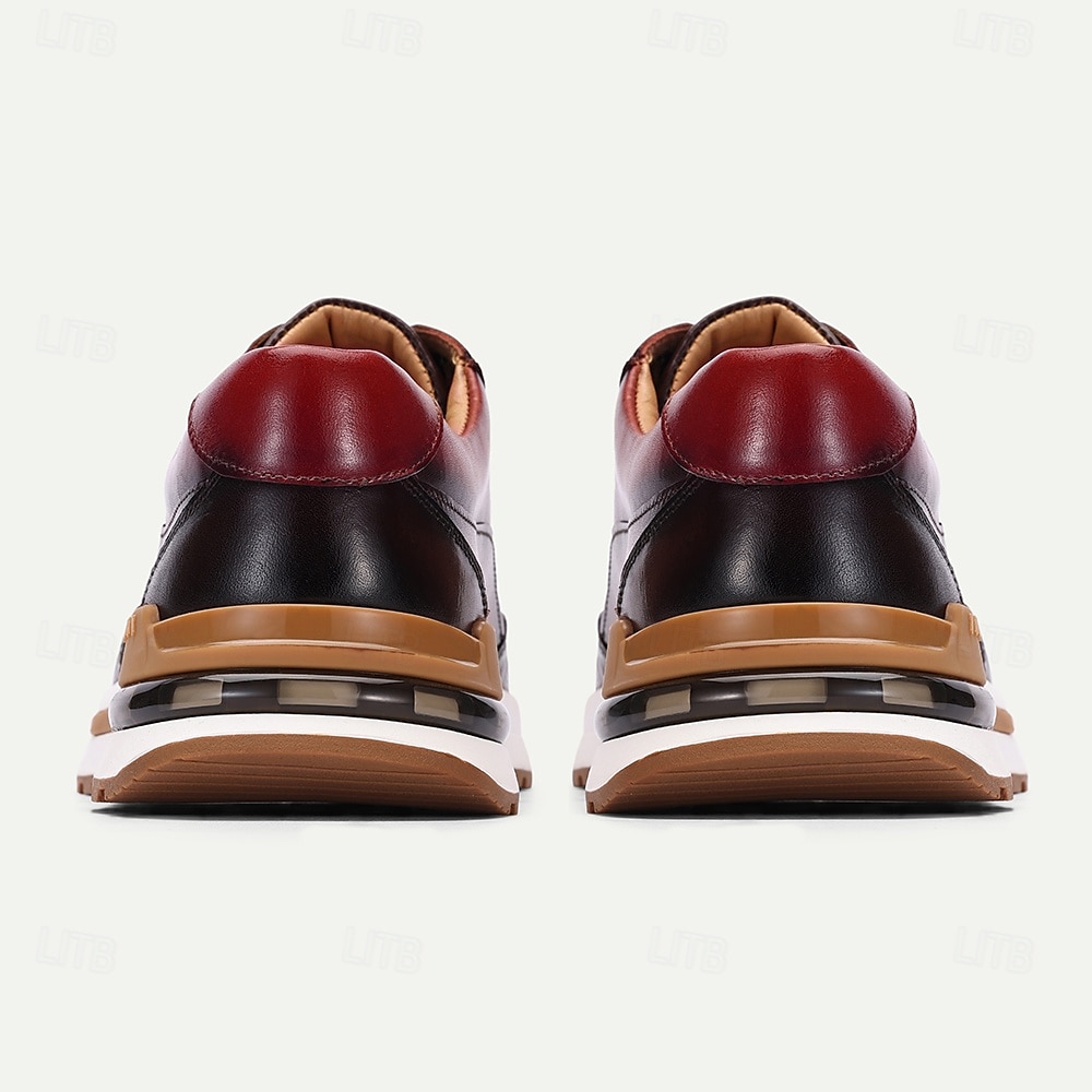 Men's Premium Cowhide Leather Sneakers with Crocodile Texture and Lace-Up Design – Casual Athletic Shoes for Everyday Wear 2025 - $89.99 –P7