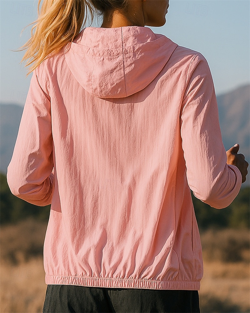 Жен. Куртка для бега Куртка для активного отдыха Карманы Полный почтовый индекс Длинный рукав Верхняя одежда Атлетический Осень Однотонный 2025 - $18.99 –P2