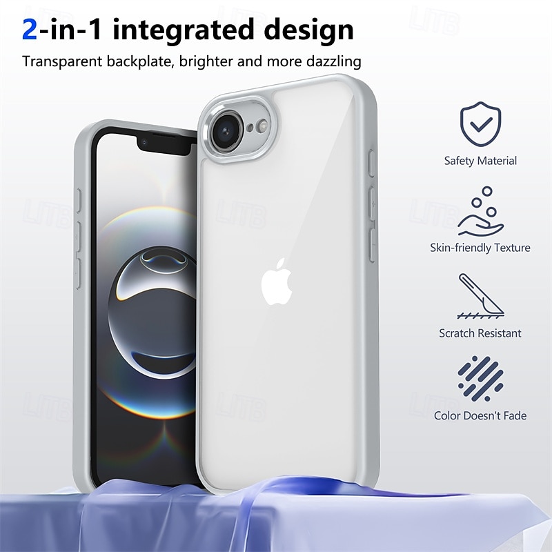 телефон Кейс для Назначение Apple AirTag iPhone 16 Про Макс Плюс iPhone 15 14 Pro Max Plus iPhone 13 Pro Max Кейс на заднюю панель Полупрозрачный Защита от удара ПК 2025 - $11.99 –P4