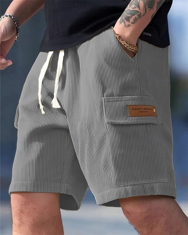 Ανδρικά Σορτς φορτίου Καλοκαιρινό σορτς Casual σορτς Κοτλέ Σορτς Ελαστική μέση Κορδόνι Πολλαπλή τσέπη Σκέτο Άνεση Αναπνέει σύντομο ΕΞΩΤΕΡΙΚΟΥ ΧΩΡΟΥ Διακοπές Αθλητισμός Καθημερινό Μαύρο Κίτρινο 2026 - $18.99 –P4