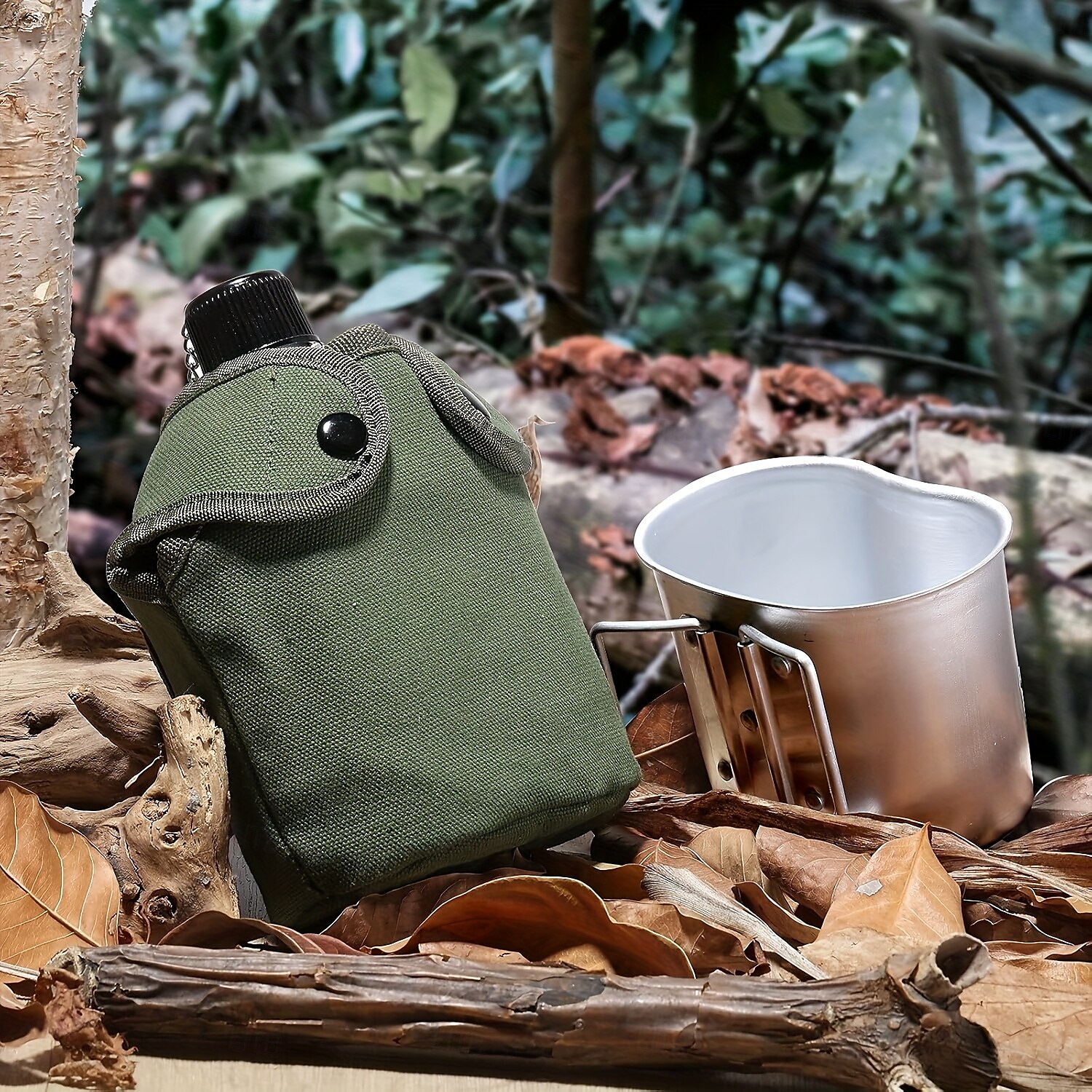 Borraccia in alluminio, set di tazze e borse, borraccia portatile per campeggio all'aperto, sopravvivenza, esperienza nella natura, escursionismo e attrezzatura per zaino in spalla solo per cucinare del 2025 a $142.99 –P5