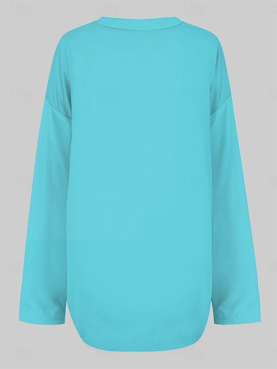 Dame Bluse Grafisk Geometrisk Årgang Tropisk Langermet V-hals Lange topper Daglig Ferie Strand Klær Trykt mønster Gul Blå Lilla Grønn Sommer Vår Høst 2025 - $24.99 –P3