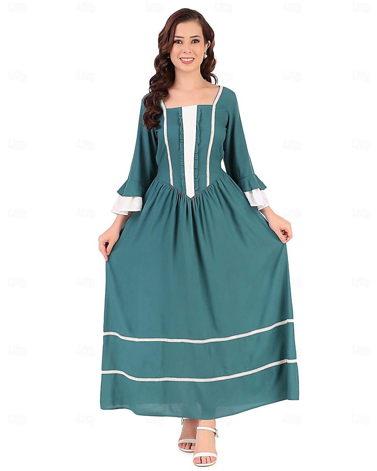 A 250-a aniversare a SUA secolul al 19-lea Anii 1800 Rochie de prerie Fata de la tara Fata Pionier Colonial Pionier Războiul Revoluționar Costume de fancy Pentru femei Halloween Carnaval 4 iulie 2026 - $42.99 –P13
