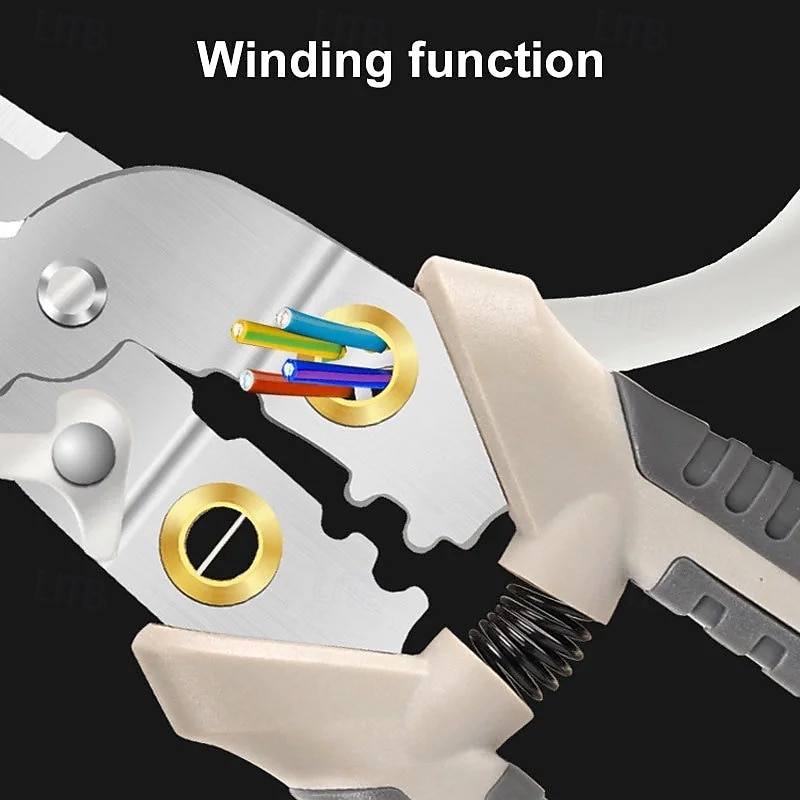 6-in-1-Multifunktions-Abisolierzange, Elektrowerkzeug in Industriequalität, professionelle 7-Zoll-Zange zum Schneiden, Abisolieren, Crimpen, Biegen von Drähten und Kabeln 2025 - $12.99 –P10