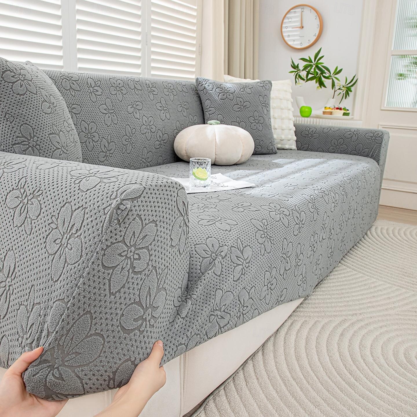 Capas de sofá de chenille para sala de estar, capa elástica de sofá com tudo incluído, jacquard grosso, capas de sofá de canto em forma de L, 1/2/3/4 lugares de 2025 por $72.99 –P10