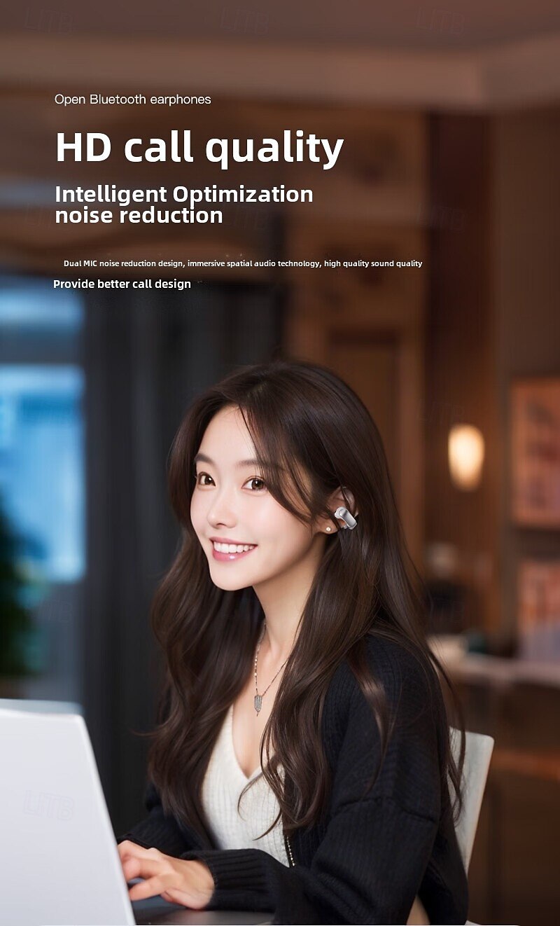 Bluetooth-oordopjes Echte draadloze oordopjes met OpenAudio voor bewustwording Clip-on-ontwerp voor comfort Meeslepende audio Tot 48 uur speeltijd 2025 - $22.99 –P3