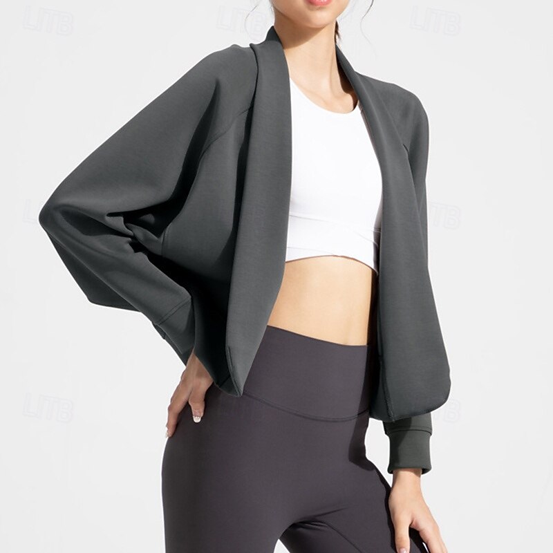 Women's Workout Cardigan Yoga Shawl Breathable Tencel Long Sleeve Sports Solid Color Top For Pilates Running Yoga Activewear 2026 - $46.99 –P10