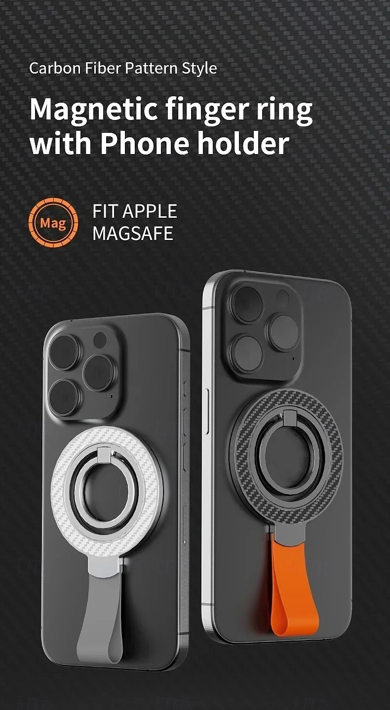Magnetic Cell Phone Ring Holder Compatible with iPhone 15 13 14 15 Series MagSafe Removable Cell Phone Grip Kickstand 2025 - $16.99 –P4