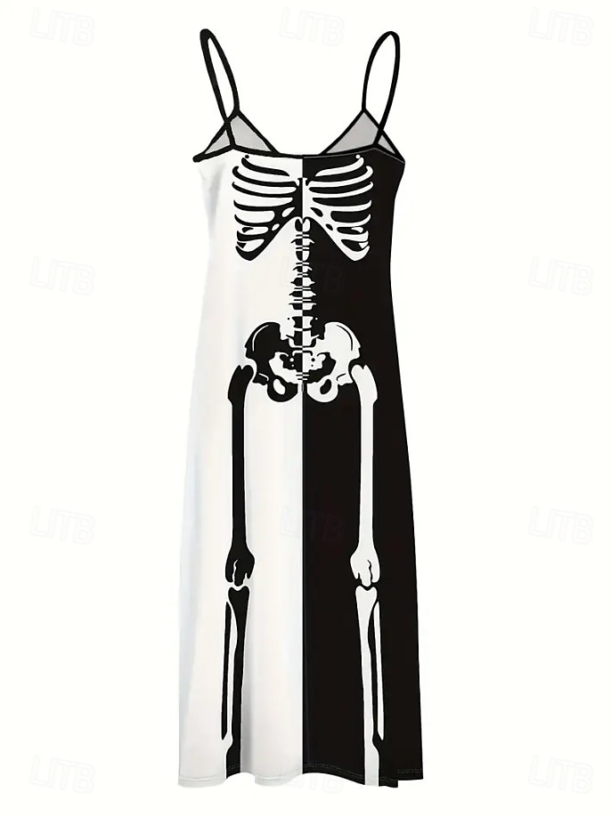 Per donna Abito Midi Vestito Estivo Abito a trapezio Abito Sottoveste Vacanza Casual Vacanza Quotidiano Spiaggia Vestibilità regolare Grafico Foglia Tropicale Senza Maniche Scollo a V Bianco e nero del 2025 a $32.99 –P3