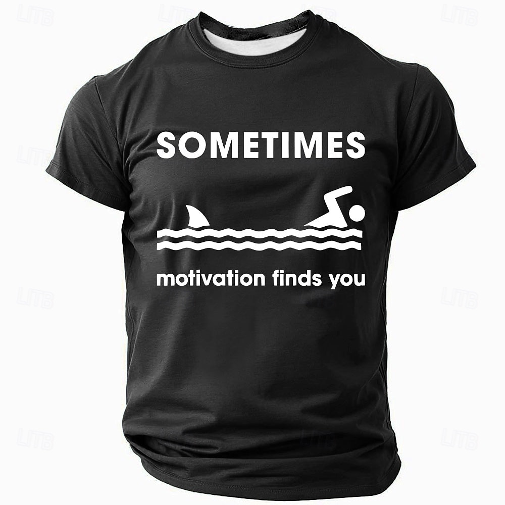 T-shirt homme parfois « motivation vous trouve drôle » à manches courtes, imprimé 3D, col ras du cou, mode, basique, urbain, décontracté, quotidien, noir, rouge, bleu, été, printemps, toutes saisons, de 2025 ? $17.99 –P3