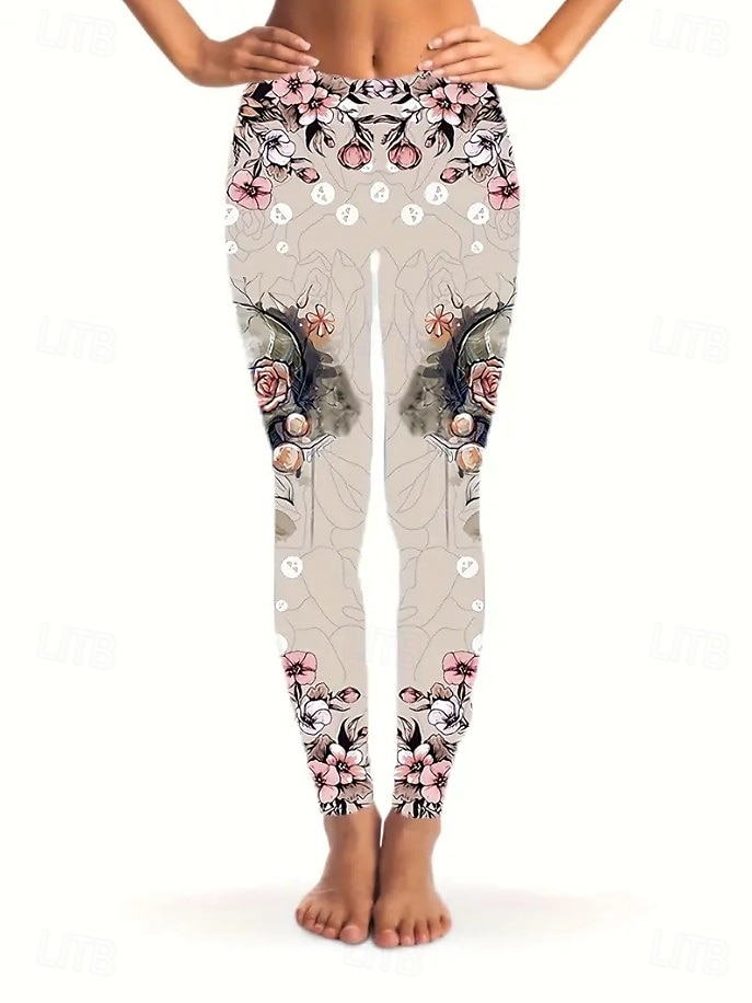 Leggings pour femmes Pantalons Impression 3D Vacances Mode Décontractée Longueur Complète Haute Taille Imprimé Graphique Floral Respirant Doux Extensible Vacances Décontracté Quotidien Bleu Œuf de de 2025 ? $19.99 –P2