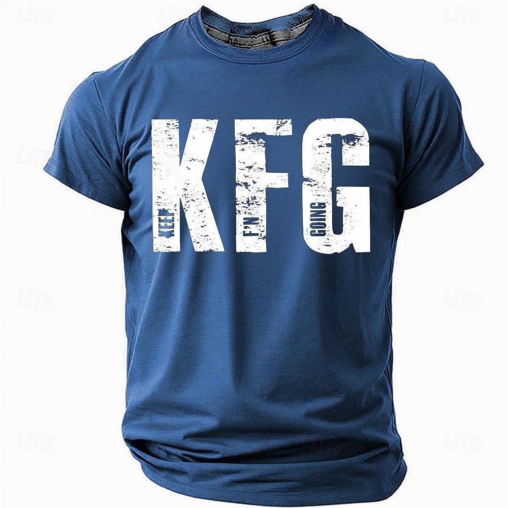 KFG Keep F'n Going חולצת טי גברית קצרה עם גרפיקה מוטיבציונית 2025 - $17.99 –P2