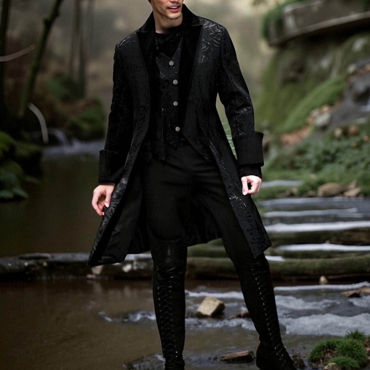Steampunk 18th Century 17th Century Coat Tuxedo Tailcoat Vampire Solid Colored Fancy Dress Men's Steampunk Carnival Masquerade Party / Evening Adults' Coat 2026 - $66.99 –P1