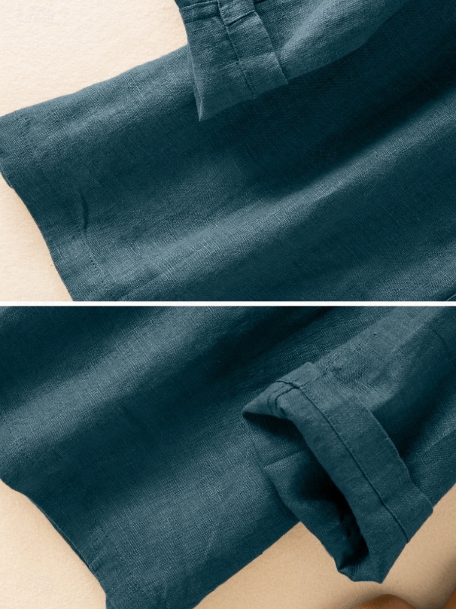 Damen-Blazer aus Baumwollleinen, bequem, atmungsaktiv, Tasche, lässig, einfarbig, fürs Büro, Straße, lässig, Alltagskleidung, einreihig, normal, Umlegekragen, normale Passform, langärmelig, Oberbekleidung, weiß, grün, beige, Sommer 2025 - $31.99 –P4