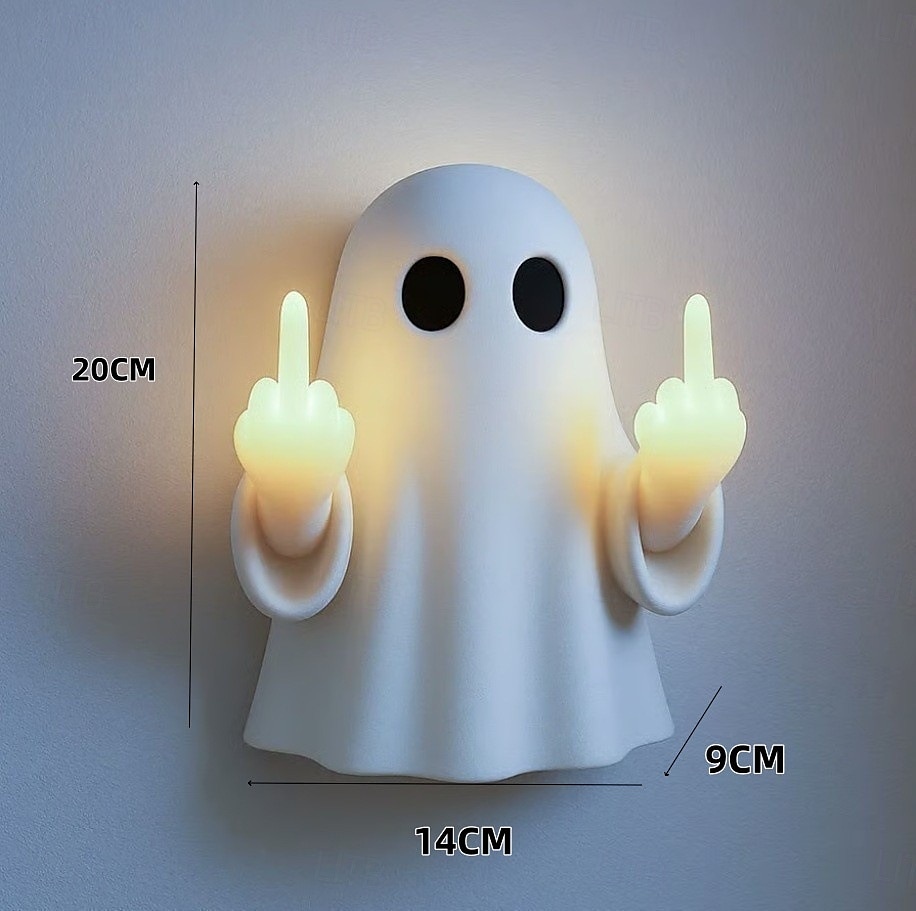 1 pz Halloween fantasma dito medio luce notturna luminosa veranda camera da letto balcone atmosfera decorazione luce pendente del 2025 a $21.99 –P4