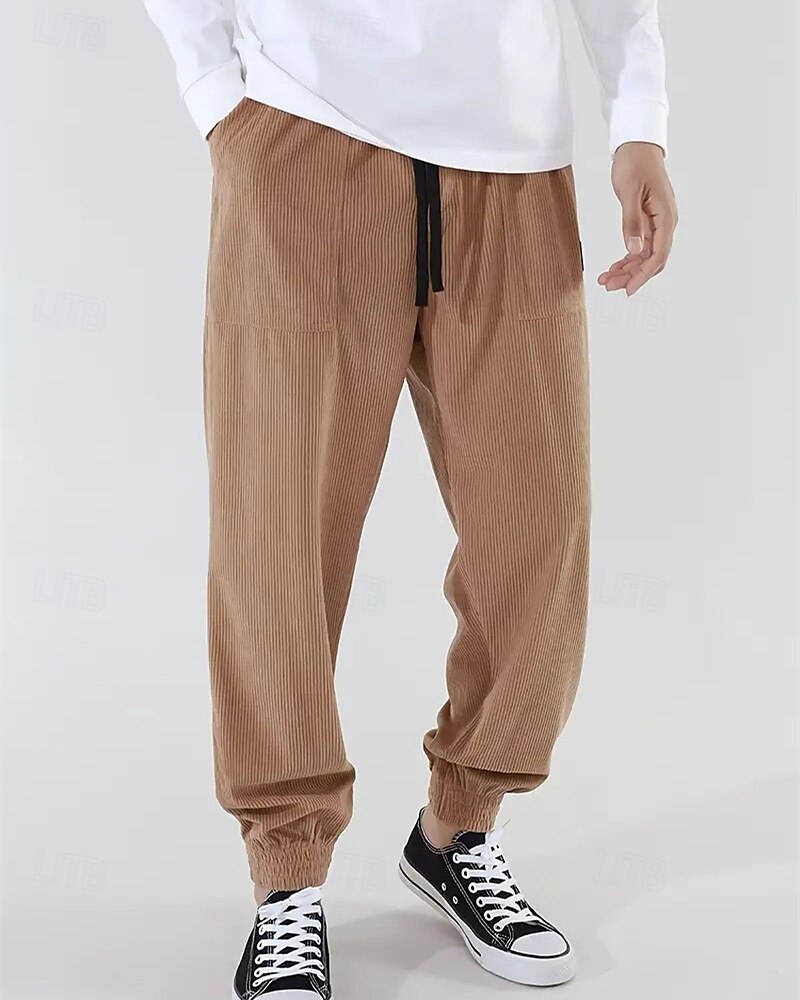 Per uomo Pantaloni da tuta Joggers Pantaloni in velluto a coste Tasca Elastico in vita Coulisse Semplice Comodità Sport all'Aperto Quotidiano Moda Casual Marrone Scuro Nero Micro-elastico del 2025 a $17.99 –P4
