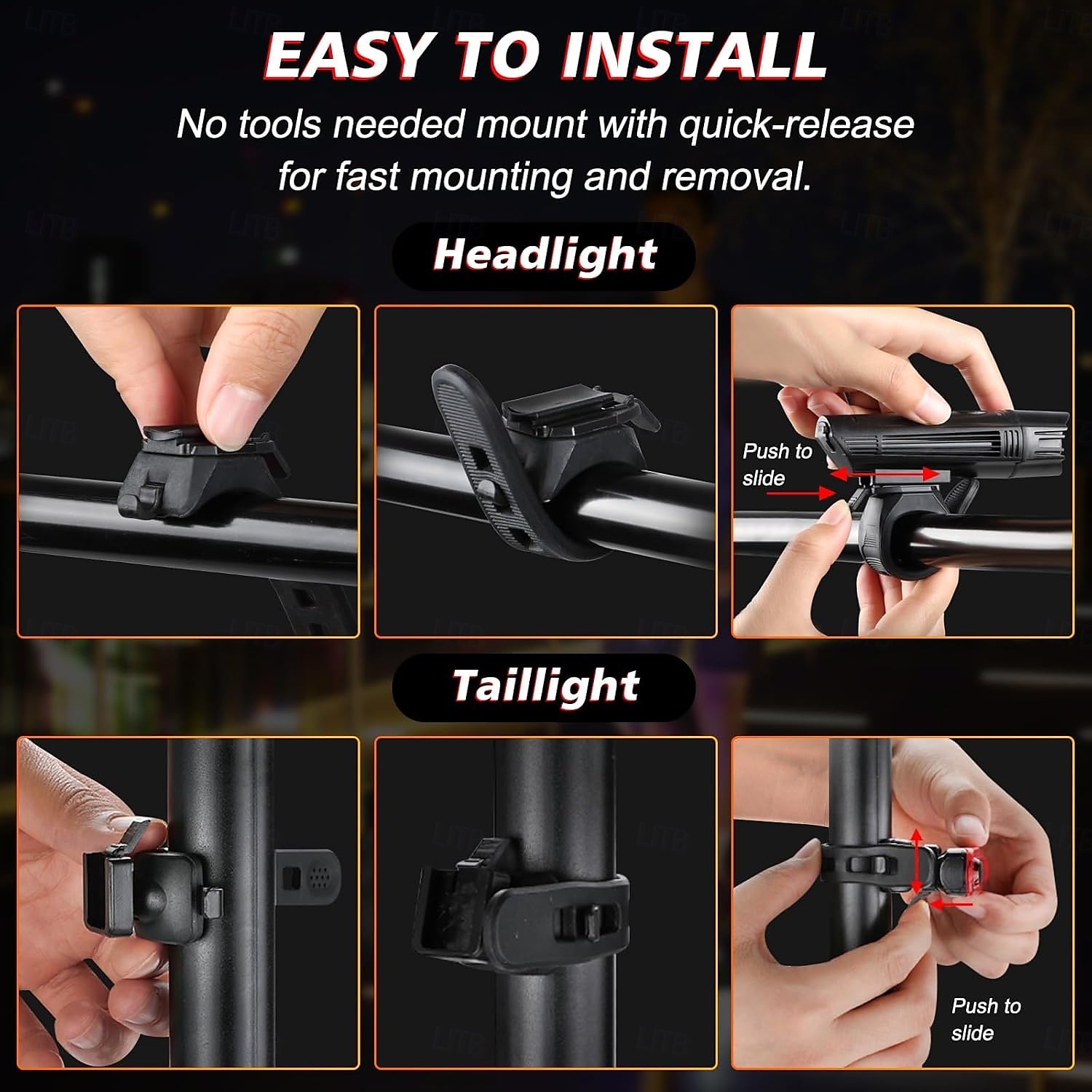 Ultra Bright USB Rechargeable Bike Light Set, Powerful Bicycle Front Headlight and Back Taillight, 4 Light Modes, Easy to Install for Men Women Kids Road Mountain Cycling Black 2025 - $21.99 –P5