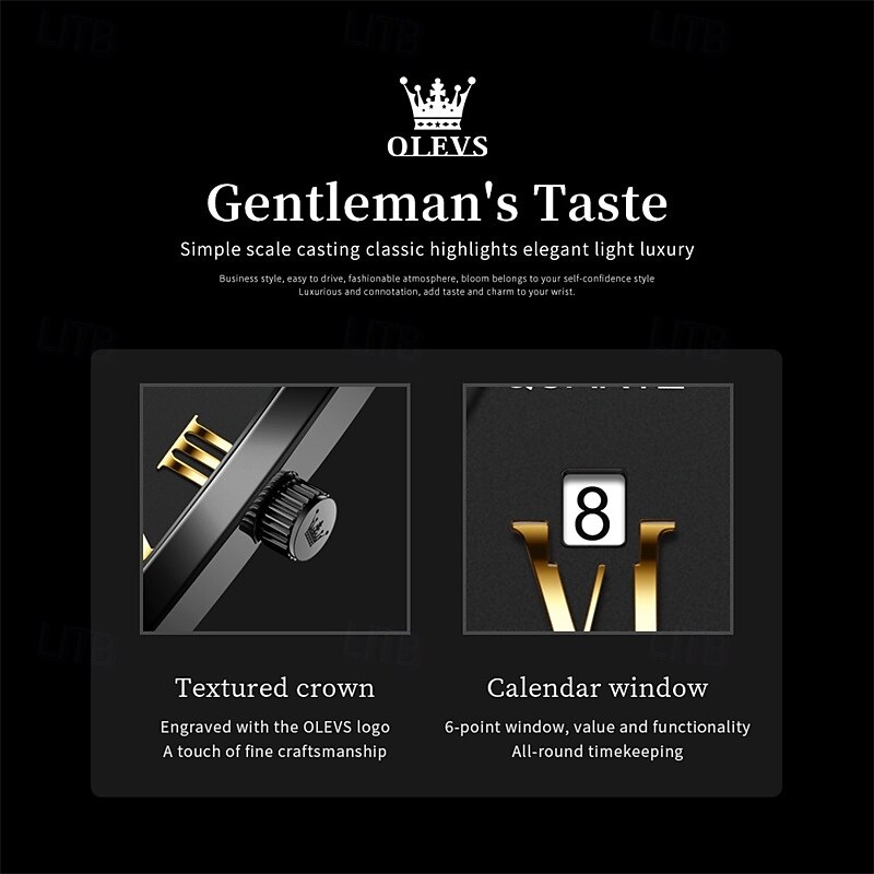 A new OLEVS square men's business watch with luminous calendar waterproof casual quartz watch fashionable and trendy men's sports wristwatch 2026 - $35.99 –P7