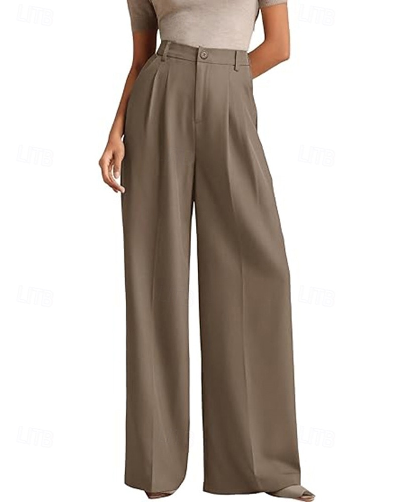 Dam Brett skaft Byxor Streetwear Ledigt Fullängd Naturlig Slät Elastisk midja Bekväm Gata Helgdag Dagliga kläder Aprikos Grå Svart Vit Höst Normal 2026 - $32.99 –P12