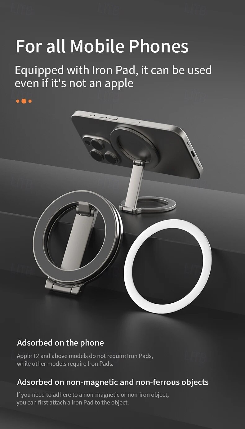 Mobile Phone Strong Magnetic Holder for Magsafe 360 Degree Rotation Double Sided Magnet Stand Foldable Bracket for iPhone Xiaomi 2025 - $16.99 –P7